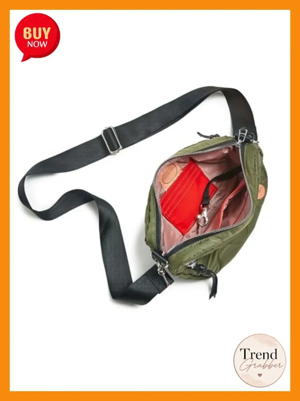 Water-Resistant Nylon Wave Quilted Crossbody Bag with 55